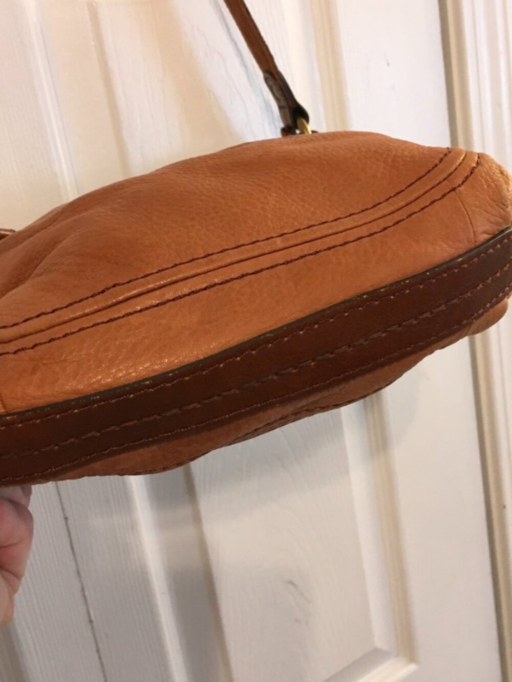 Vintage Fossil Tan/ Brown Leather Crossbody Bag - Picture 4 of 7